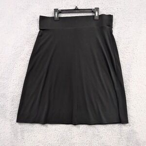 Merona Classic Black A-Line Skirt Medium Pull On Stretch Flowy Lightweight